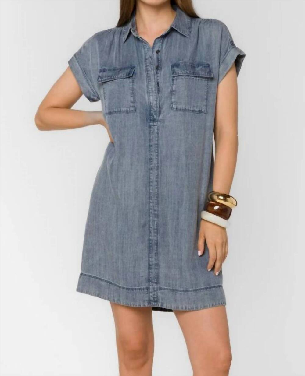 NEW VELVET HEART starla button up mini dress in malibu